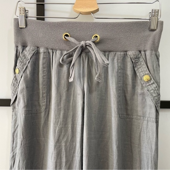 [xs] Guess Y2K Wide Leg Grey Line Drawstring Relaxed Low Rise Beach Pant - Picture 2 of 9